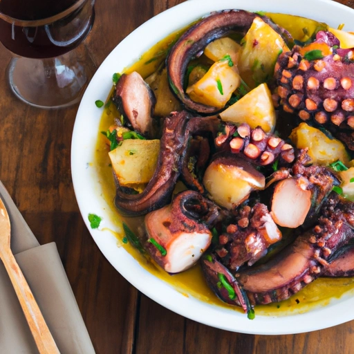Octopus stewed in Red Wine