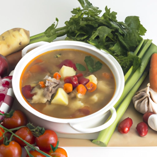 Tradycyjna zupa warzywna w garnku wolnowarowym
