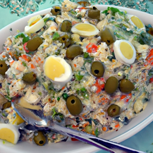 Olive-egg-rice Salad