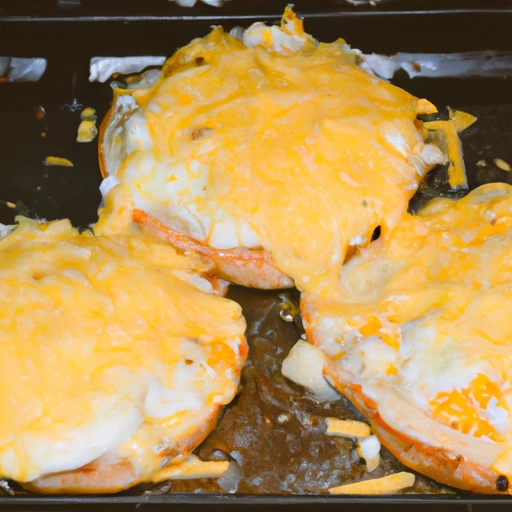 Open-faced egg and cheese sandwiches