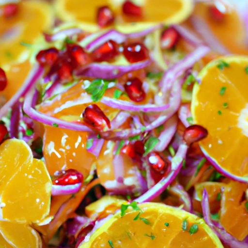 Orange-Onion Salad with Pomegranate Dressing