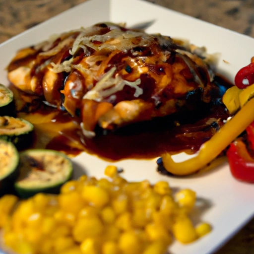 Oven BBQ Chicken with Veggies and Cheese