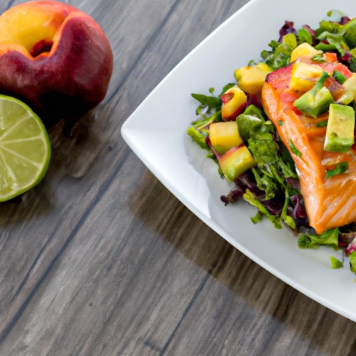 Pan-seared Salmon with Julienned Nectarines and Avocados