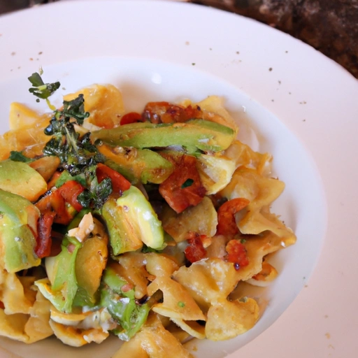 Pasta, California Avocado, Pancetta, Tomato, and Hot Pepper