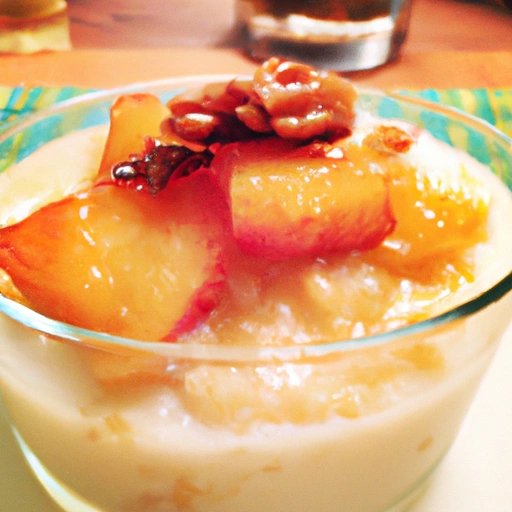 Peach Brittle Rice Pudding