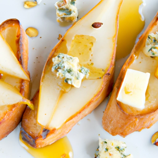 Pear and Roquefort Crostini drizzled with Honey