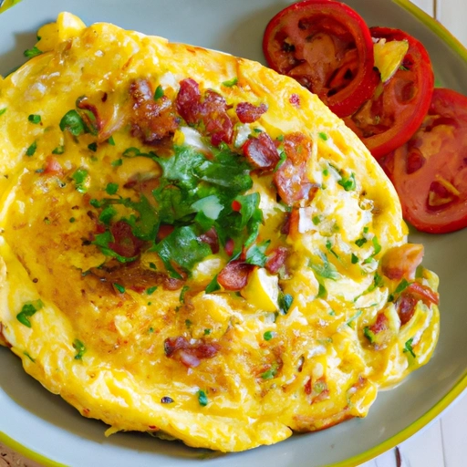 Peppery Bacon, Potato and Green Onion Omelet