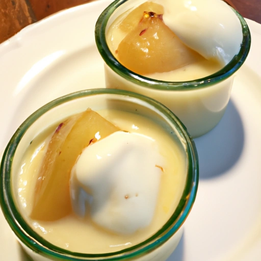 Poached Apples and Custard
