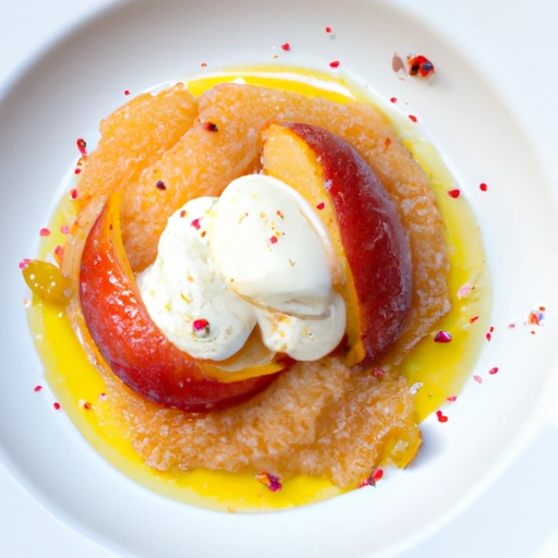 Poached Quinces with Whipped Cream