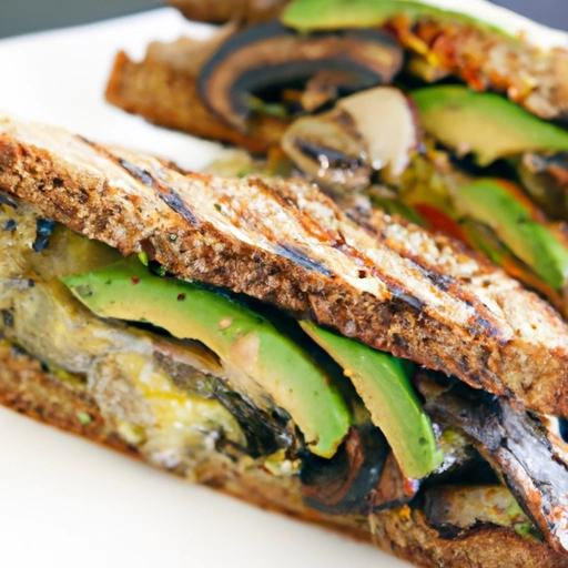 Portabella, Avocado and Pepper Jack Sandwich