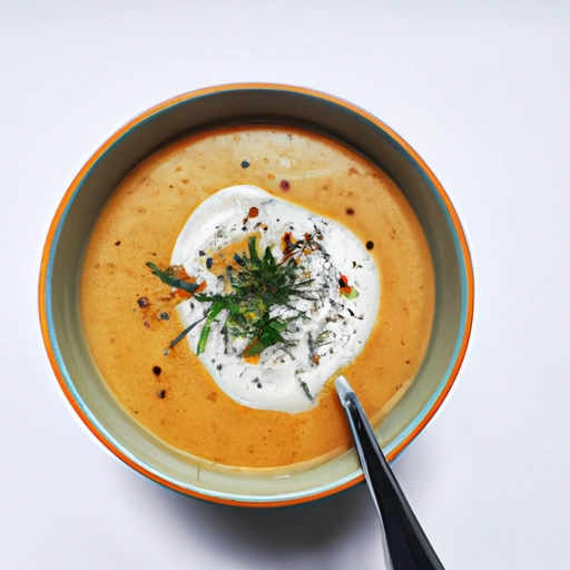 Zupa ziemniaczano-marchewkowa z sosem śmietanowo-koperkowym