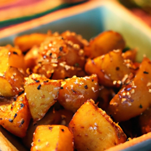 Potatoes Cooked with Garlic and Sesame Seeds