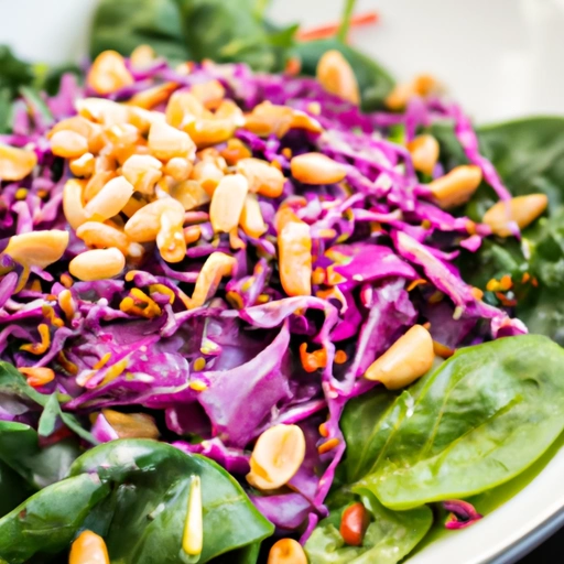 Red Cabbage and Baby Spinach Salad