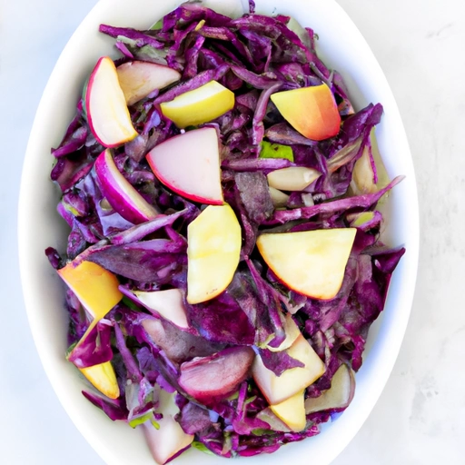 Red cabbage with diced apples