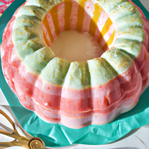 Ribbon Angel Food Sherbet Cake