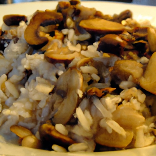 Rice Almondine with Mushrooms
