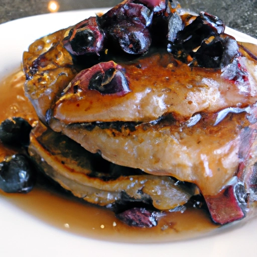 Rice and Blueberry Pancakes with Ginger Syrup