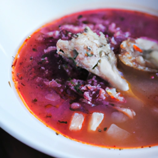 Rice Soup with Red Cabbage