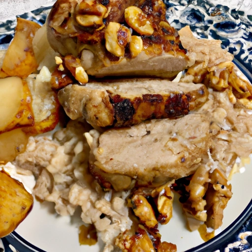 Roast Pork Tenderloin with Apple-Walnut Rice