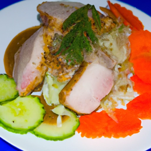 Roast Pork with Cabbage and Carrots