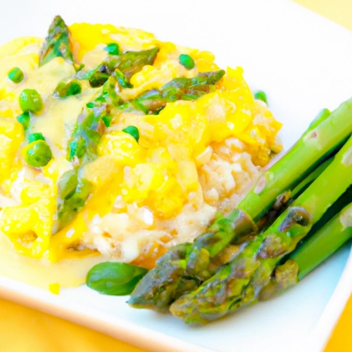 Saffron Risotto with Asparagus and Peas