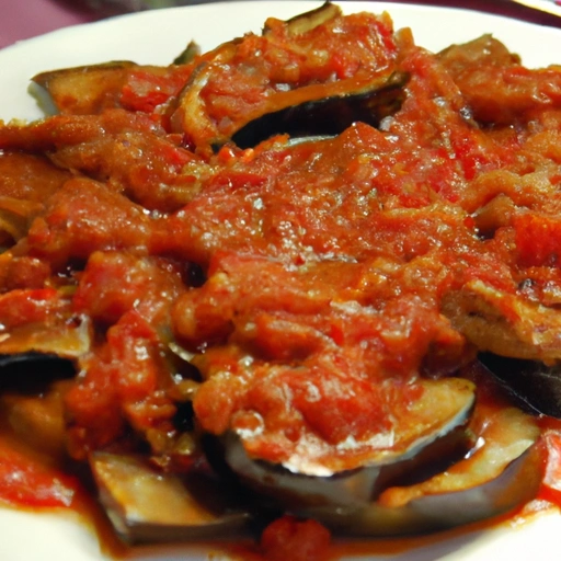 Sautéed Eggplant with Tomato-Garlic Sauce