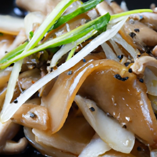 Sautéed Oyster Mushrooms with Scallions and Onions