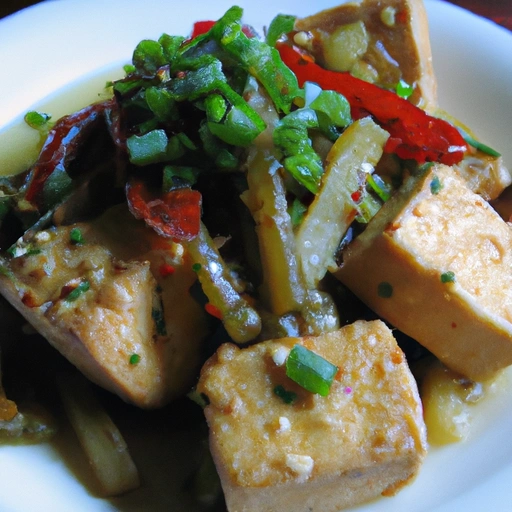 Smażony tofu z sosem imbirowym