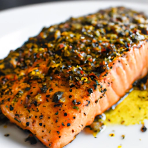 Seared Mustard-coated Salmon