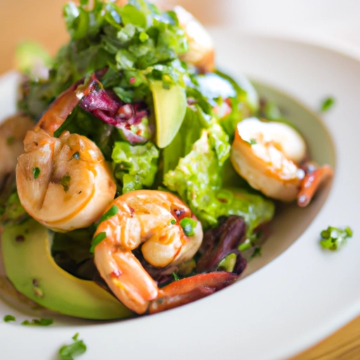 Seasoned California Avocado, Shrimp, and Romaine Salad