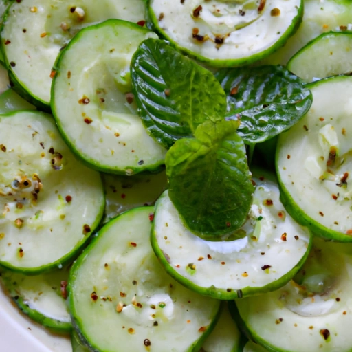 Sliced Cucumbers with Fresh Mint