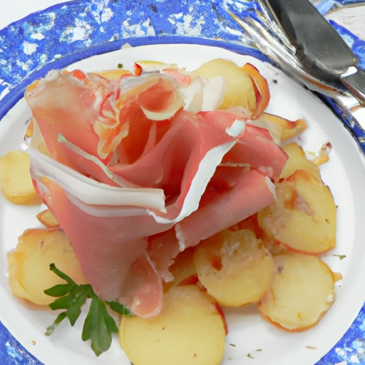 Smoked Ham Salad on Gruyere Potato Coins