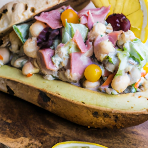 Smoked Turkey and Avocado Salad in a Bread Shell