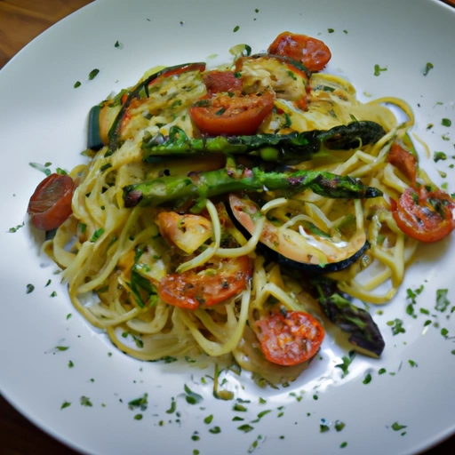 Spaghetti with Spring Vegetables