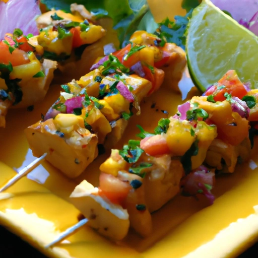 Spice-rubbed Catfish Kebobs with Southwestern Salsa