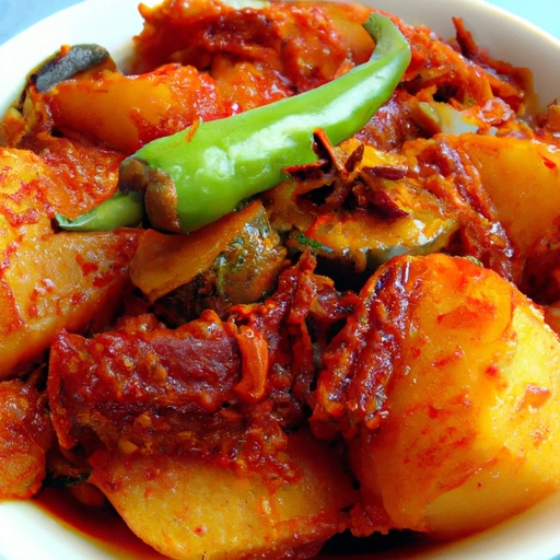 Spiced Potatoes In Tamarind Sauce