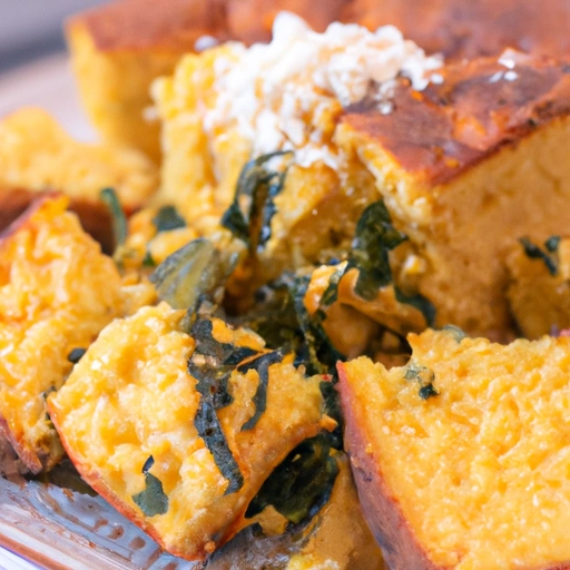 Spicy Corn Bread with Collard Greens