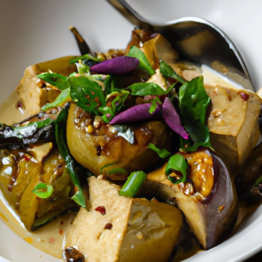 Spicy Roasted Eggplant with Tofu