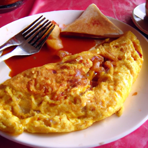 Spicy Tomato Sauce-topped Omelet