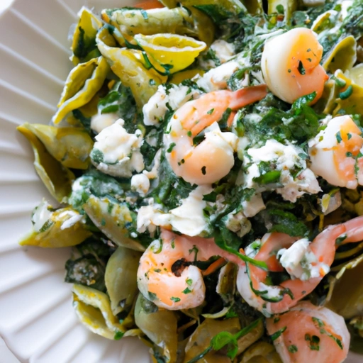 Spinach Pasta Salad with Shrimp