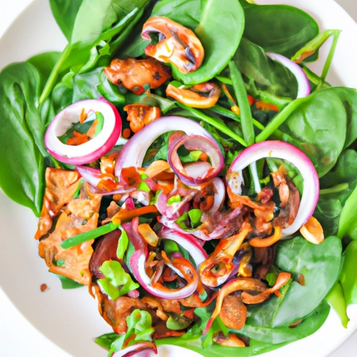 Spinach Salad with Crisped Tempeh