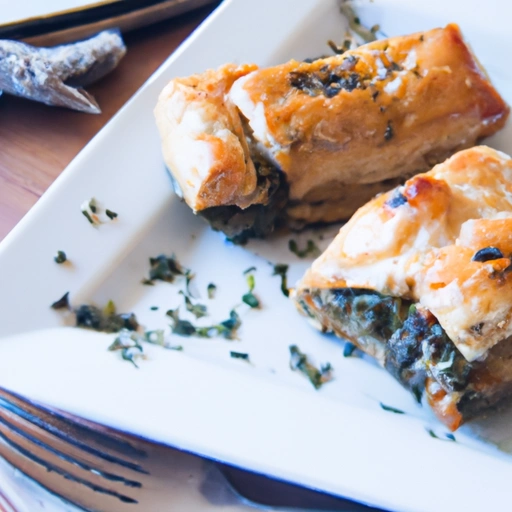 Spinach Strudel with Dilled Balsamic Syrup