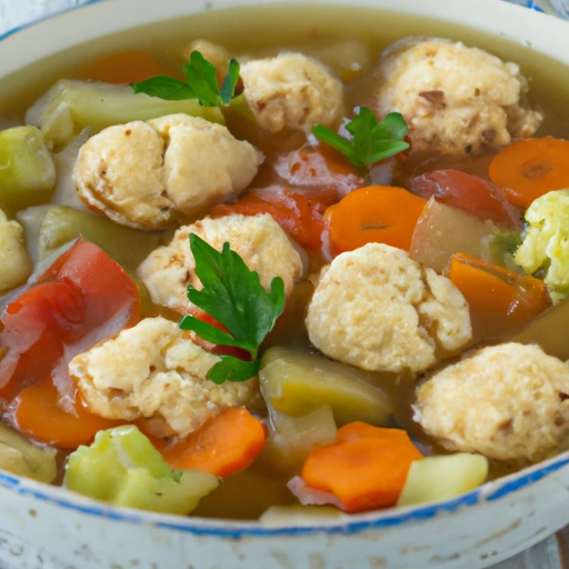Spring Vegetable Soup with Matzo Balls