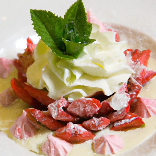 Strawberry Rosette with Rhubarb Cream