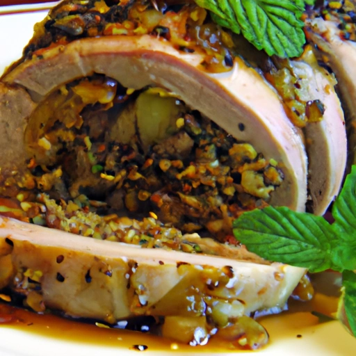 Stuffed Pork Tenderlion with Honey Mustard Glaze