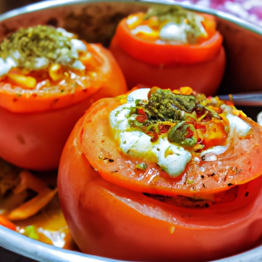Stuffed Tomatoes with Paneer and Vegetables