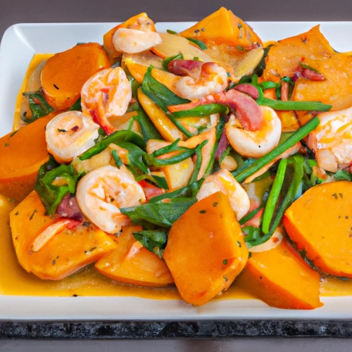 Sweet Potato Greens with Fish and Shrimp