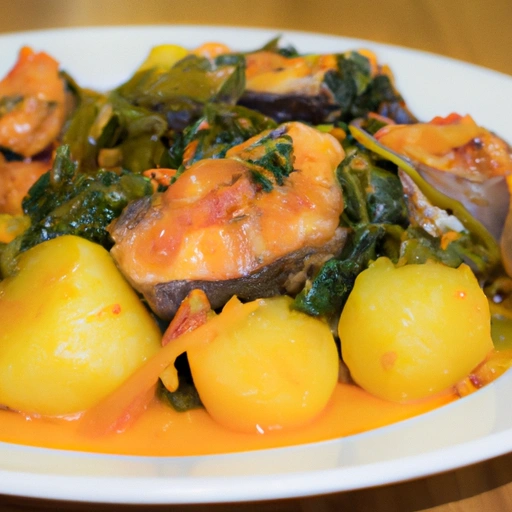 Sweet Potato Greens with Fish