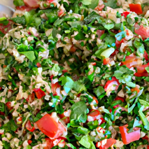 Tabouli – Bulgar wheat with parsley and tomatoes