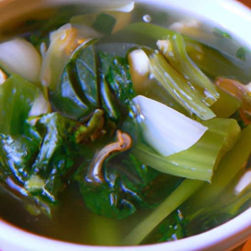 Tasty leaf soup